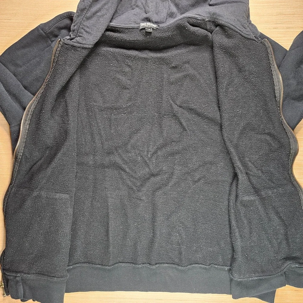 True Religion Mens Horseshoe Logo‎ Full Zip Hoodie Black XXXL Big Tall  Casual